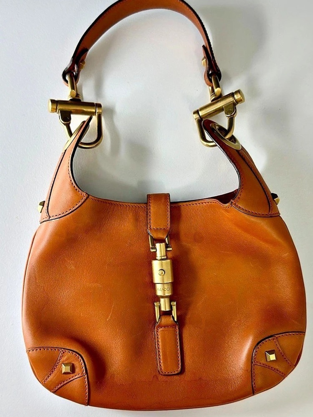 Gucci Jackie Hobo Bag Leather Shoulder Bag in Brown
